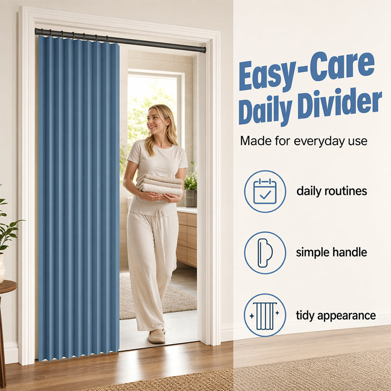 Mira Magnetic Door Curtain | No-Drill, Light Blocking, Accordion Design 8