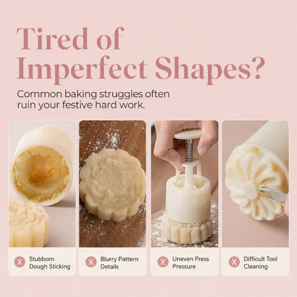 Mistral Mooncake Mold Set | Hand Press, Food-Grade PET, 27 Intricate Stamps 6