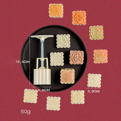 Mistral Mooncake Mold Set | Hand Press, Food-Grade PET, 27 Intricate Stamps 9