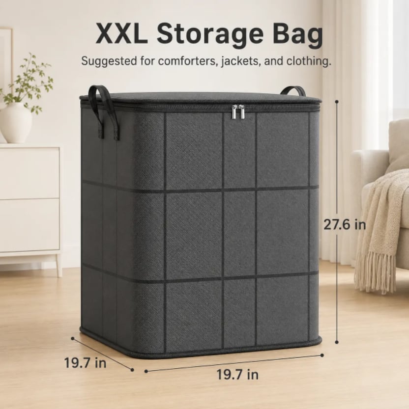 Nexa Storage Bin | Large Capacity Fabric Organizer with Zipper Closure 0