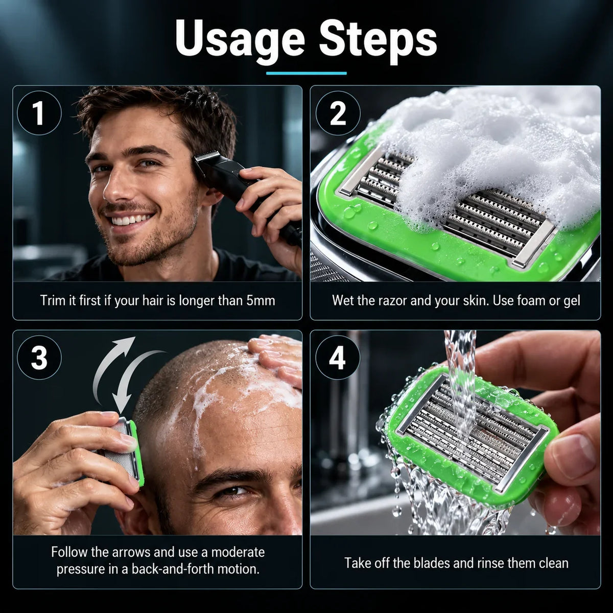 Nexo Bald Head Shaver | High-Precision Blades, Ergonomic Design 6