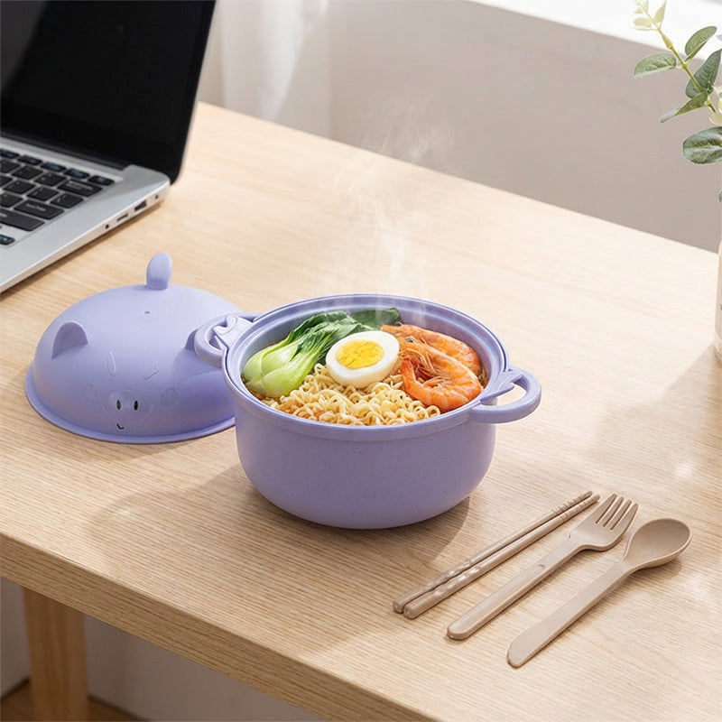 Noodle Bowl Set | 1300ml with Lid and Cutlery 5
