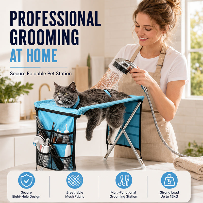 Pavo Pet Grooming Bed | 2-in-1 Foldable, Breathable Support 1