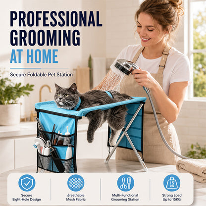 Pavo Pet Grooming Bed | 2-in-1 Foldable, Breathable Support 1