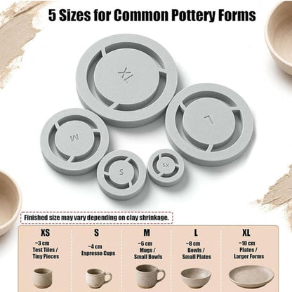 Pavo Pottery Tool | Multi-Size Clay Foot Ring Template for Trimming 2