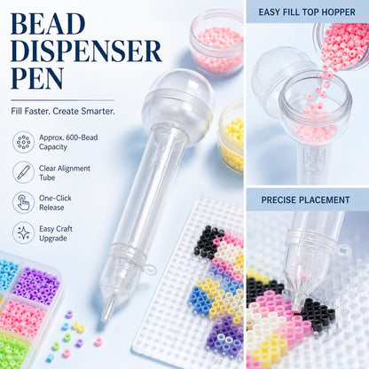 Pivo Bead Dispenser Pen | Push-Type, Holds 600 Beads 0