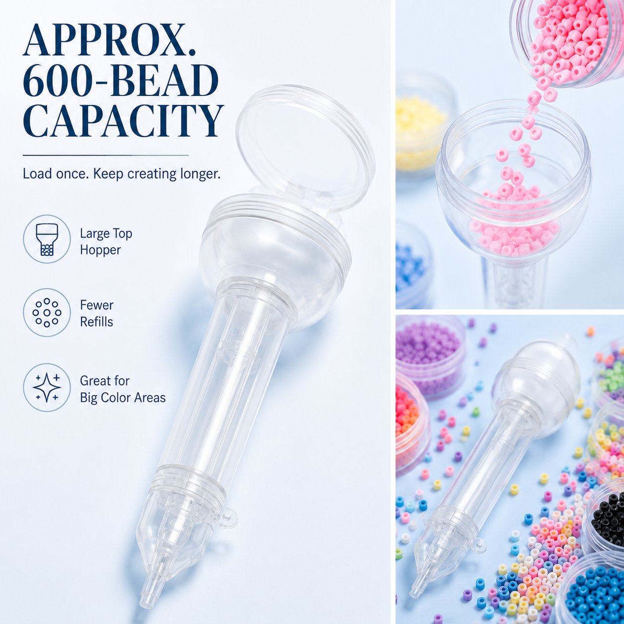 Pivo Bead Dispenser Pen | Push-Type, Holds 600 Beads 2
