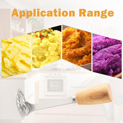 PuraMasher Potato Masher | Stainless Steel, Ergonomic Wooden Grip 1