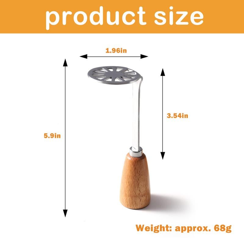 PuraMasher Potato Masher | Stainless Steel, Ergonomic Wooden Grip 5
