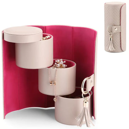 Pura Jewelry Box | Multi-Layer Travel Jewelry Organizer, Portable PU Leather Design 0
