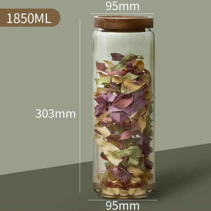 Pura Seal Canister | Airtight Glass with Wooden Lid 0