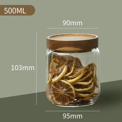 Pura Seal Canister | Airtight Glass with Wooden Lid 10