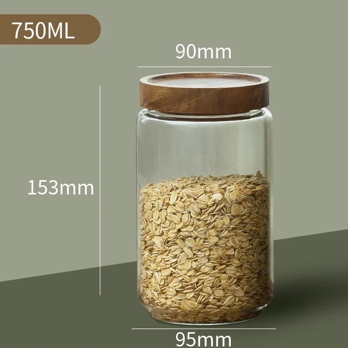 Pura Seal Canister | Airtight Glass with Wooden Lid 11