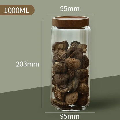 Pura Seal Canister | Airtight Glass with Wooden Lid 12