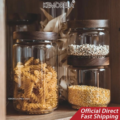 Pura Seal Canister | Airtight Glass with Wooden Lid 2