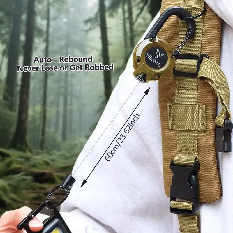 Raptor Keychain | Multifunctional Retractable Carabiner, Heavy-Duty Stainless Steel 5