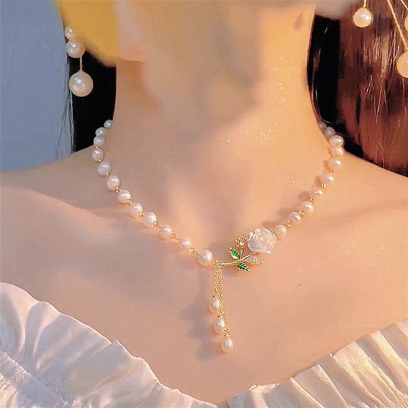 Raya Pearl Necklace | Adjustable Alloy with Zircon Accents 1