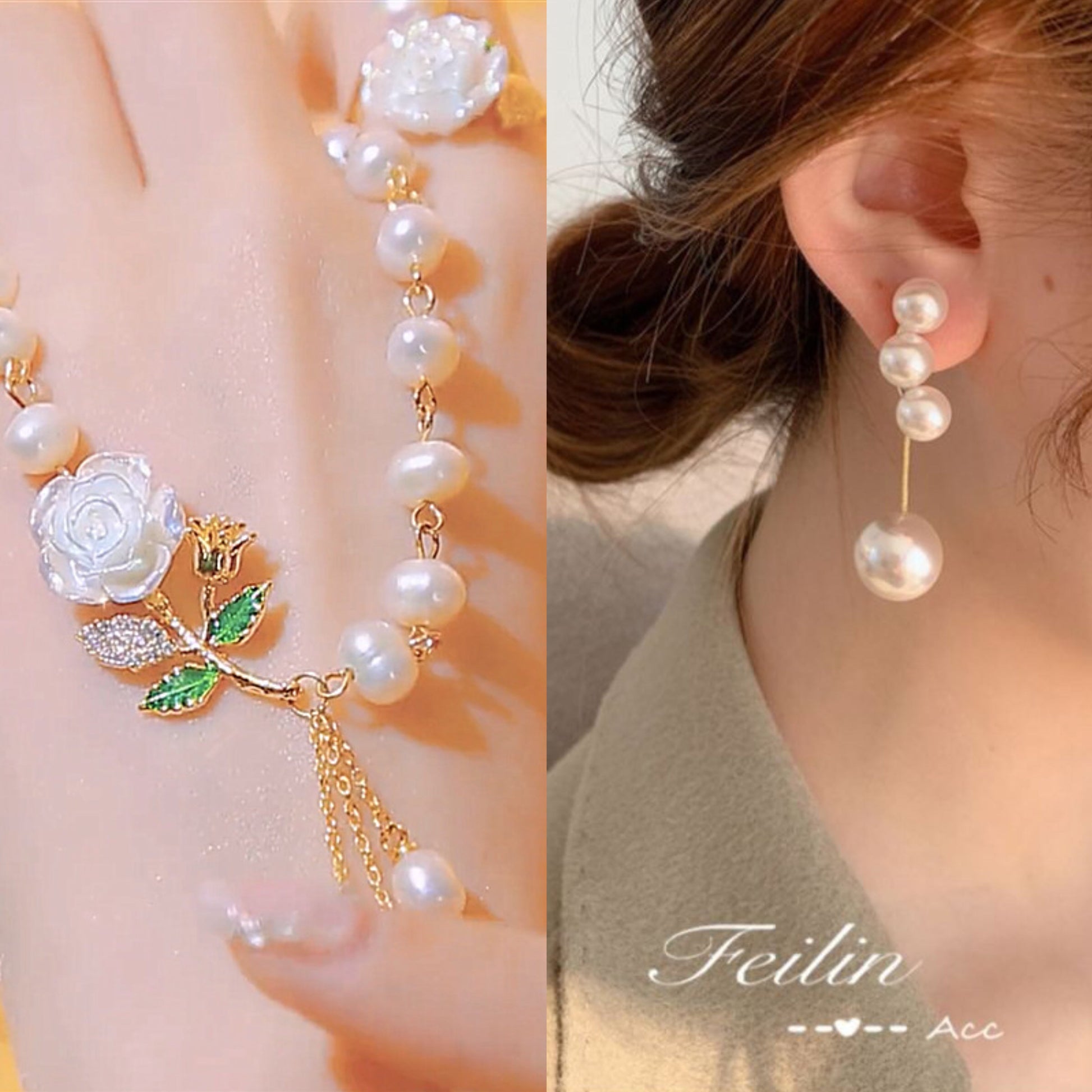 Raya Pearl Necklace | Adjustable Alloy with Zircon Accents 5