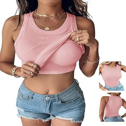 Rina Ribbed Tank Top | Built-In Bra, Soft & Breathable Fabric 9