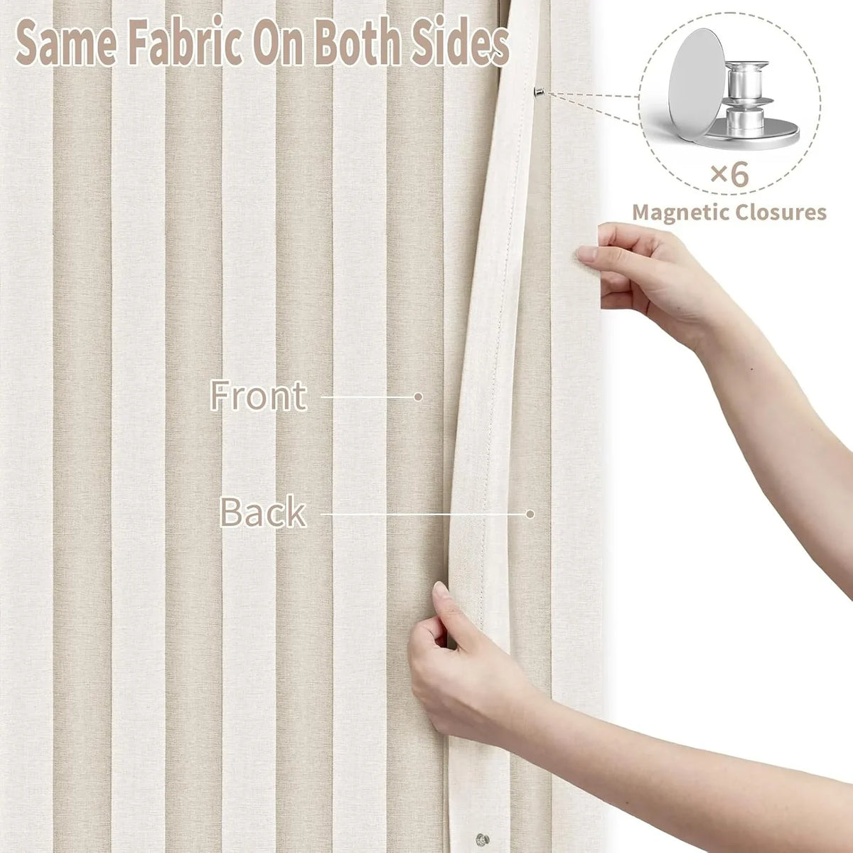 Rivara Room Divider Drapes | Elegant Pleated Folding Curtain for Doorways 6