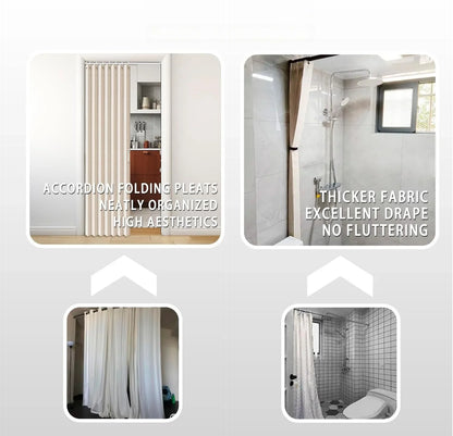 Rivara Room Divider Drapes | Elegant Pleated Folding Curtain for Doorways 7