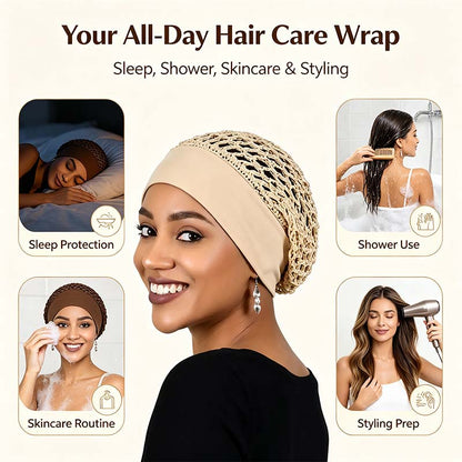 Serena Silk Bonnet Set | Soft, Stretchy Hair Protection for Sleeping 2