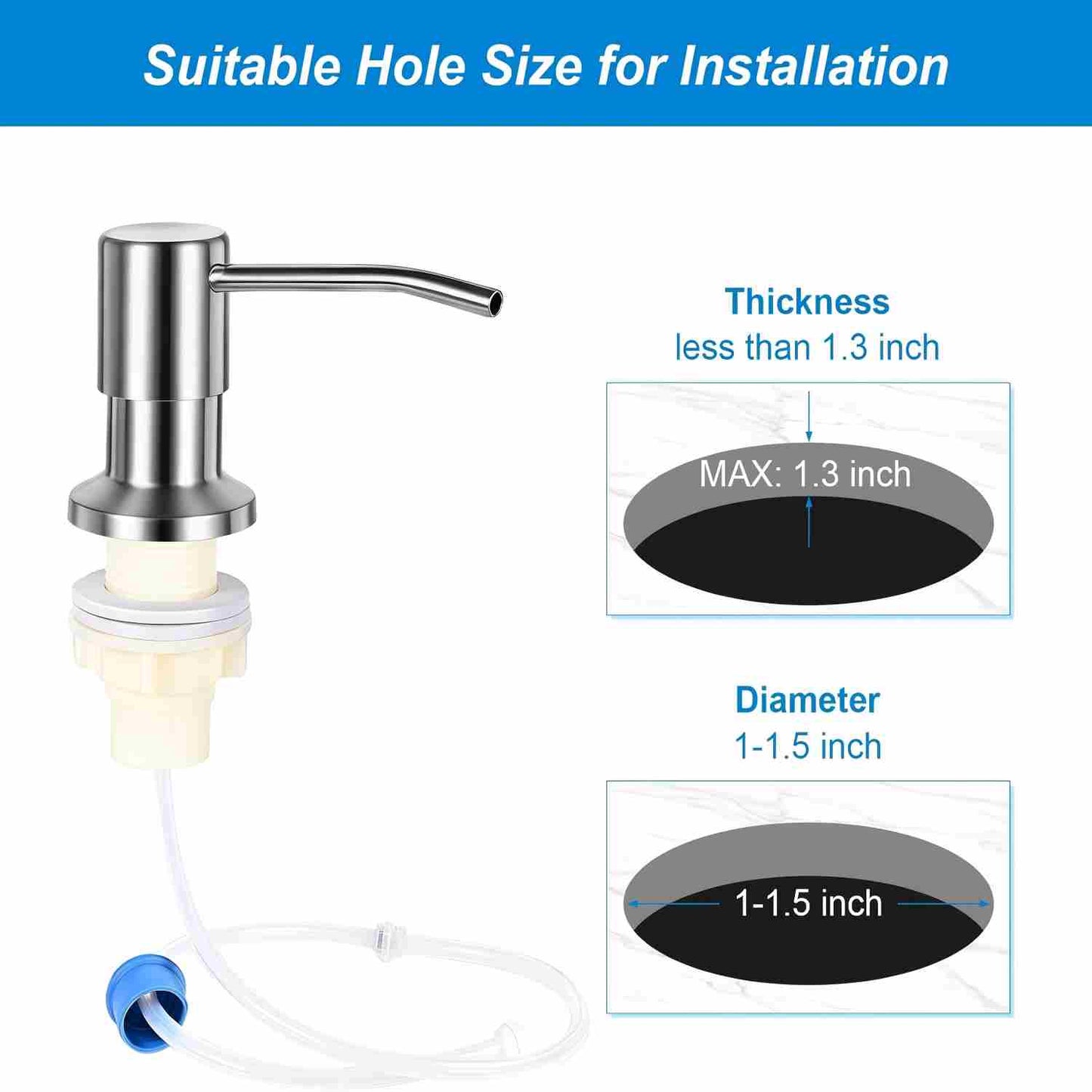 Sierra Kitchen Soap Dispenser | 39-Inch Hidden Tube, Durable Design 4