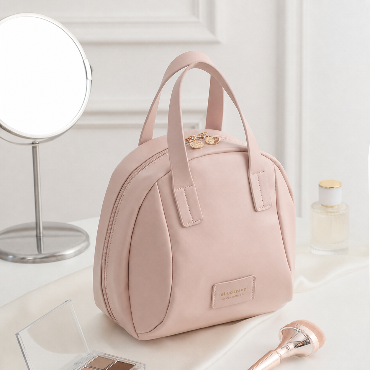 Sierra Travel Makeup Bag | Waterproof PU Leather, Multi-Layer Design 10