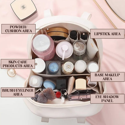 Sierra Travel Makeup Bag | Waterproof PU Leather, Multi-Layer Design 5