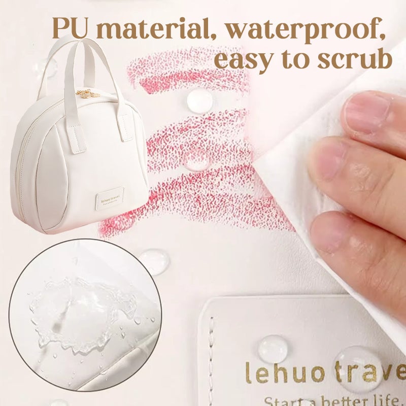 Sierra Travel Makeup Bag | Waterproof PU Leather, Multi-Layer Design 7