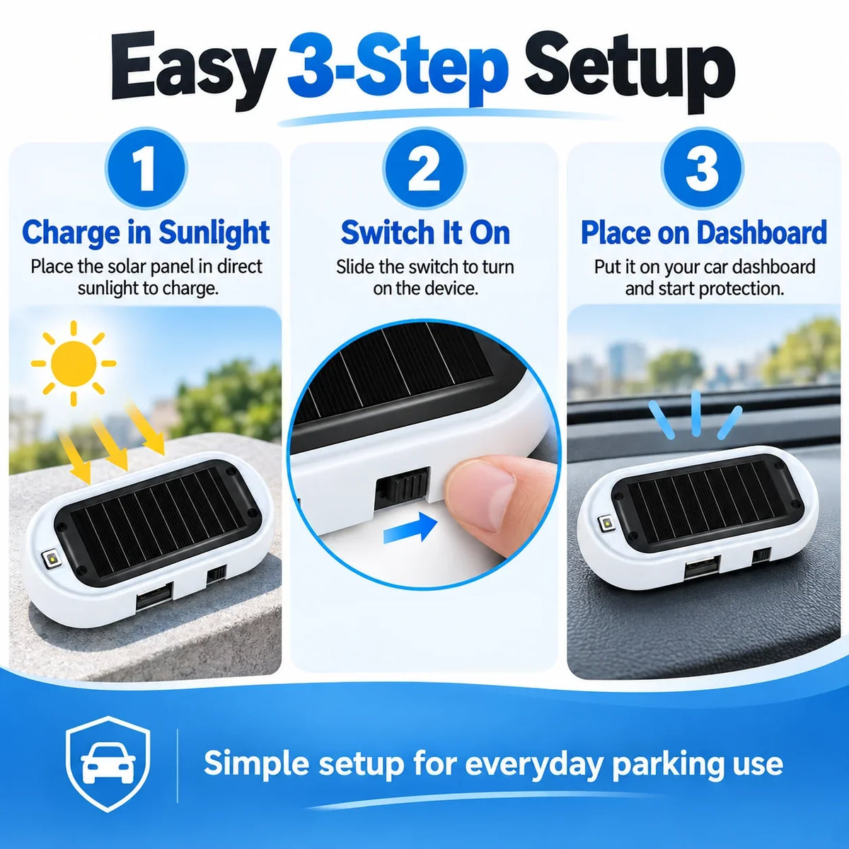 SolaGuard Security Light | Solar-Powered, Wireless LED Flashing Indicator 5