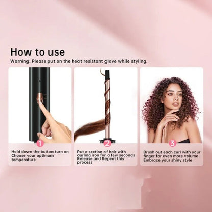 Sparklux Curling Iron | Tourmaline Ceramic, 10mm Barrel, Fast Heat-Up 6
