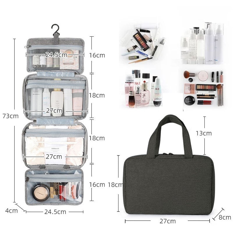 Talia Travel Toiletry Bag | Compact, Waterproof with Hanging Hook 7