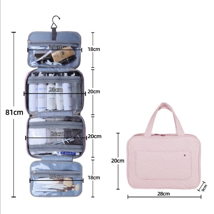Talia Travel Toiletry Bag | Compact, Waterproof with Hanging Hook 9
