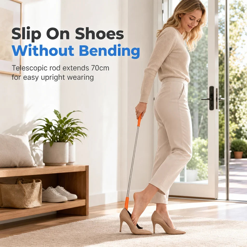 Tango Long Handled Shoe Horn | Stainless Steel, Ergonomic Design, Extendable 70 cm 3
