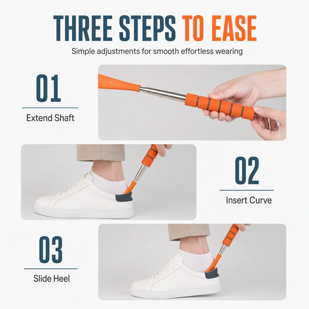 Tango Long Handled Shoe Horn | Stainless Steel, Ergonomic Design, Extendable 70 cm 7
