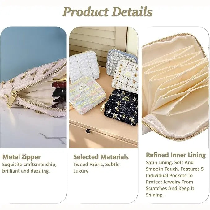 Tera Travel Jewelry Organizer | 5-Compartment Tangle-Free Storage Case 6