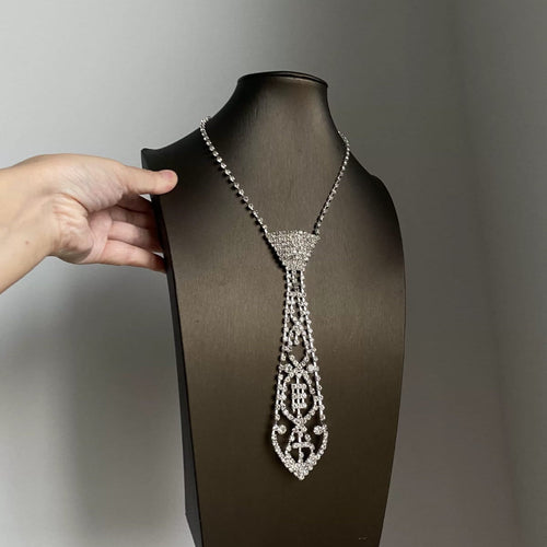 TwinkleTie Necklace | Elegant Crystal Design, Lightweight and Comfortable 0
