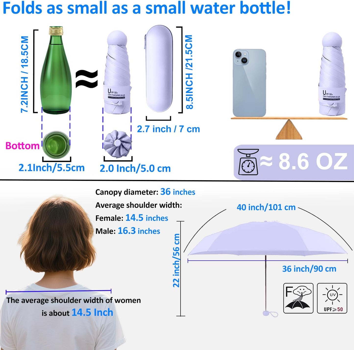 Uplift Pocket Umbrella | Ultra-Compact, Hard Case 6