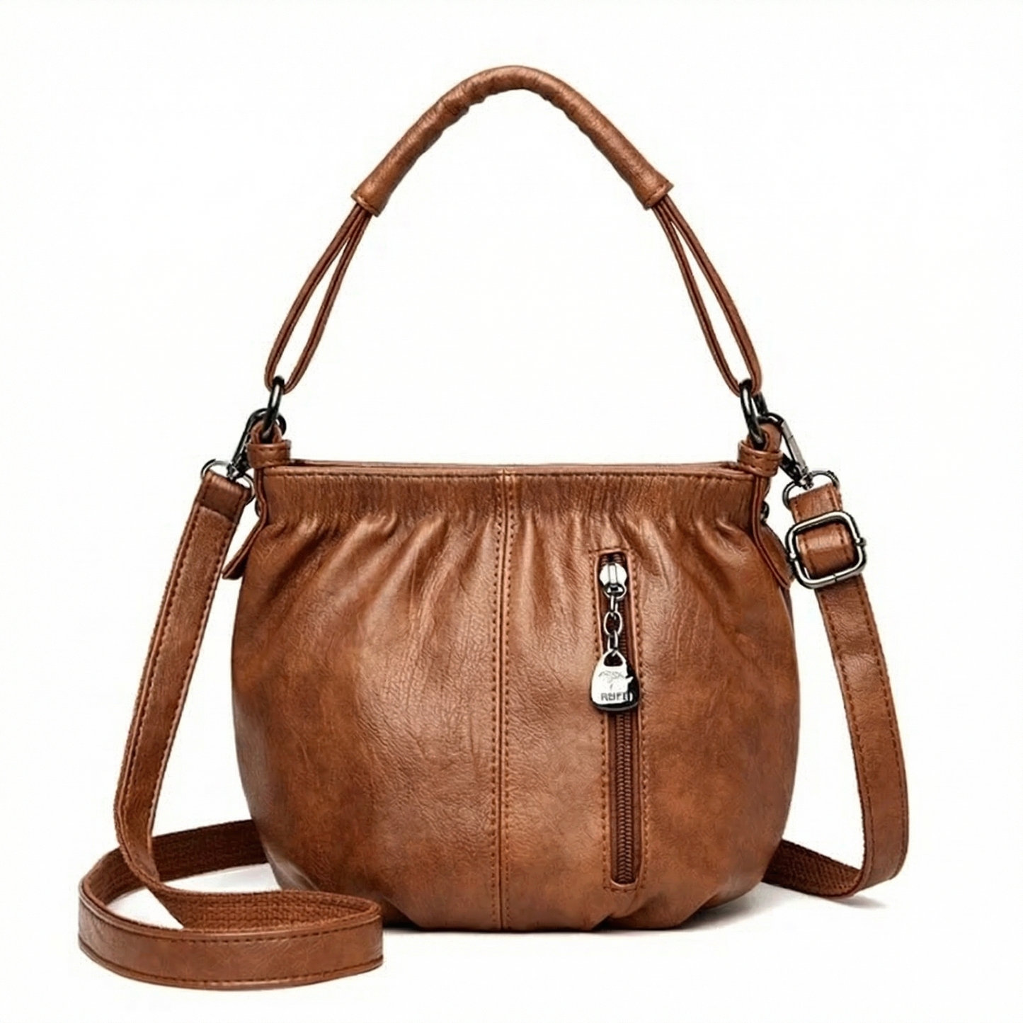 Vela Crossbody Bag | Soft PU Leather, Adjustable Strap, Three Zippered Compartments 1