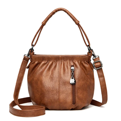 Vela Crossbody Bag | Soft PU Leather, Adjustable Strap, Three Zippered Compartments 10