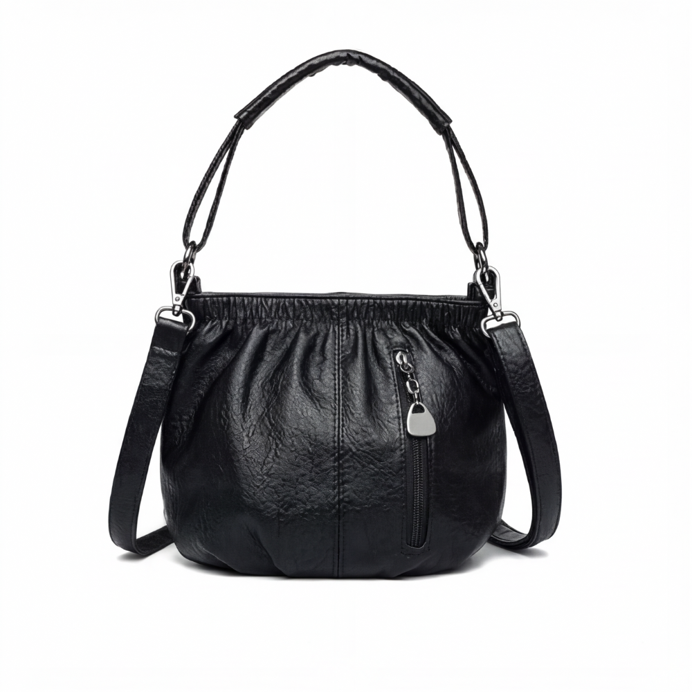 Vela Crossbody Bag | Soft PU Leather, Adjustable Strap, Three Zippered Compartments 8