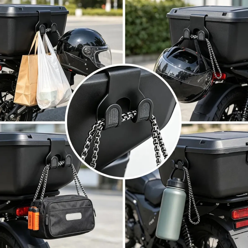 Velo Hook Motorcycle Accessory | Universal Clip-On Design for Enhanced Storage 6
