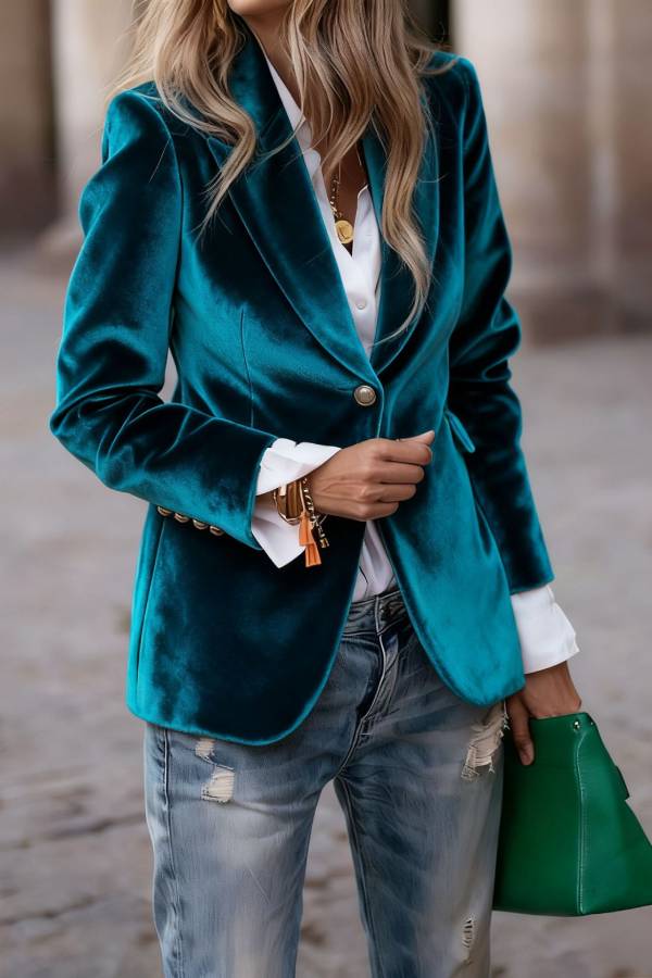 Vera Velvet Blazer | Slim-Fit, Luxurious Texture 0