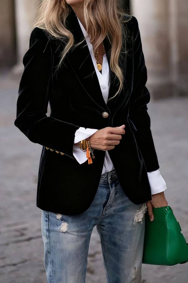 Vera Velvet Blazer | Slim-Fit, Luxurious Texture 4