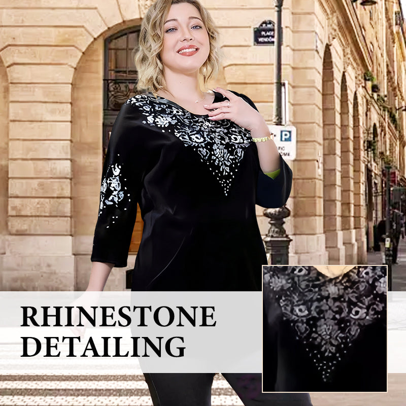 Vera Velvet Set | Rhinestone Embellished Top and Pants 2