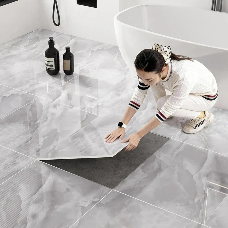 Vinyluxe Peel & Stick Tiles | Waterproof Vinyl, Slip-Resistant, Set of 5 7