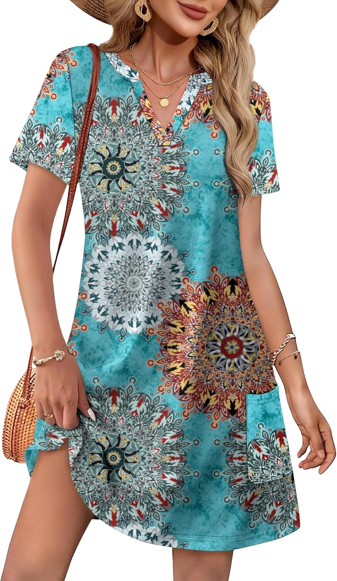 Viva Hawaiian Dress | Women's Casual Midi with Pockets, Lightweight Fabric 3