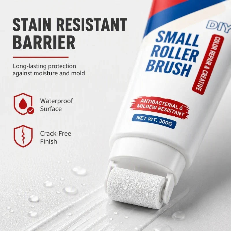 Wallo Waterproof Wall Repair Paste | Integrated Roller Brush, Easy Application 6