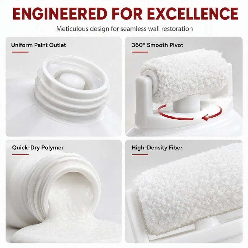 Wallo Waterproof Wall Repair Paste | Integrated Roller Brush, Easy Application 8